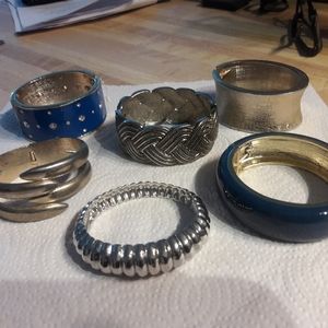 Jewelry Lot of 6 vintage clamper bracelets